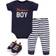 Little Treasures Cotton Bodysuit Pant and Shoe Set - Mamas Boy (10170291)