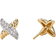 David Yurman Petite X Stud Earrings - Gold/Diamonds