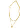Adornia Layered Paper Clip Chain Heart Pendant Necklace - Gold