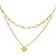 Adornia Layered Paper Clip Chain Heart Pendant Necklace - Gold