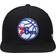 Mitchell & Ness Philadelphia 76ers English Dropback Snapback Hat - Black