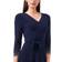 MSK V-Neck Beaded Midi Dress - Navy Blue