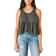Lucky Brand Babydoll Henley Tank Top - Washed Black