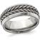 Gem & Harmony Beveled Pattern Band Ring - Silver