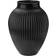 Knabstrup Keramik Fluted Black Vase 35cm