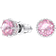 Swarovski October Birthstone Stud Earrings - Silver/Pink