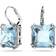 Swarovski Millenia Square Cut Drop Earrings - Silver/Blue