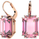 Swarovski Millenia Drop Octagon Cut Earrings - Rose Gold/Pink