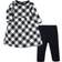 Hudson Baby Quilted Cotton Dress and Leggings - Black Gold Plaid (10119372)