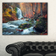Design Art Autumn Mountain Waterfall Long View Framed Art 40x30"