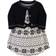Touched By Nature Organic Cotton Dress & Cardigan - Black Fair Isle (10167885)