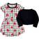 Touched By Nature Organic Cotton Dress & Cardigan - Black Red Heart (10161420)