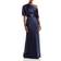 Amsale Draped Bodice Gown - Navy