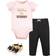 Little Treasures Baby Cotton Bodysuit Pant and Shoe Set - Fabulous