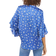 Vince Camuto Floral Flutter Sleeve Top - Deep Azure