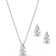 Swarovski Attract Pear Cut Set - Silver/Transparent