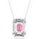 Swarovski Chroma Octagon Cut Necklace - Silver/Pink
