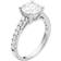 Charles & Colvard Moissanite Classic Solitaire Ring - White Gold/Diamonds/Transparent
