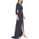 Calvin Klein Embellished Faux-Wrap Gown - Indigo