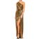 Mac Duggal leena Metallic Asymmetric Wrap Gown - Antique Gold