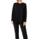 Eileen Fisher Cozy Brushed Terry Raglan-Sleeve Long Length Top - Black