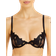 Fleur Du Mal Lily Embroidery Plunge Demi Bra - Black