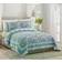 Dena Home Bisou Floral Quilts Blue (228.6x223.52)