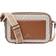 Michael Kors Maeve Large Logo and Faux Leather Crossbody Bag - Vanilla/Acorn
