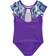 Rainbeau Moves Girl's Seismic Waves Stripe Short Sleeve Mesh Leotard - Purple (RB6835G)