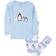 Leveret Kids Penguin Cotton Pajamas - Penguin Light Blue