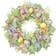 Northlight Pastel Easter Egg and Ribbons Wreath Multicolor Easter Decoration 22"