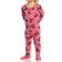 Leveret Footed Halloween Pajamas - Hot Pink Skull
