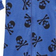 Leveret Footed Halloween Pajamas - Royal Blue Skull