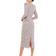 Mac Duggal Embellished High Neck Puff Sleeve Midi Dress - Mauve