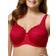 Elila Isabella Lace Full Coverage Bra - Red