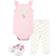 Hudson Girl Cotton Bodysuit Set - Pink Daisy