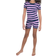 Leveret Kid's Striped Shorts Pajama Set - Purple/Navy