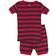 Leveret Kid's Striped Shorts Pajama Set - Red/Grey