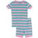 Leveret Stripes Short Pajama Set - Aqua/Pink