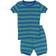 Leveret Kid's Striped Shorts Pajama Set - Blue/Green