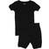 Leveret Kid's Short Sleeve Neutral Solid Color Pajamas - Black