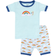 Leveret Short Sleeve Rainbow Cotton Pajamas - Light Blue