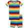 Leveret Short Sleeve Rainbow Cotton Pajamas - Stripes Boy