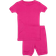 Leveret Kid's Solid Pajama Set 2-piece - Pink