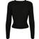 Urban Classics Ladies Short Rib Knit Cardigan - Black