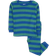 Leveret Kid's Striped Pajama Set - Blue/Green