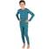 Leveret Kid's Striped Pajama Set - Blue/Green
