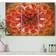Design Art Abstract Orange Flower Design Cottage 3 Panels Large Wall CLock Wall Clock 36"