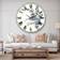 Design Art Grey Watercolor Flower 3 Traditional Wall Clock Wall Clock 36"