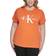 Calvin Klein Trendy Foil Logo Graphic T-shirt Plus Size - Papaya